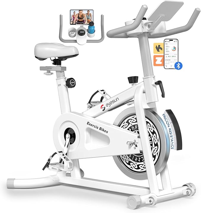 Exercise Bikes for Home,Indoor Cycling Bike with Adjustable Magnetic,Brake Pad Resistance Silent Belt Drive,330lbs Weight Capacity &Upgraded Version Seat for Home Cardio&Weight Loss