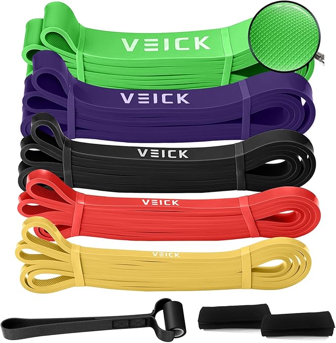 VEICK Resistance Bands for Working Out, Exercise Bands, Workout Bands, Pull Up Assistance Bands, Long Heavy Stretch Bands Set for Men and Women, Power Weight Gym at Home Fitness Equipment
