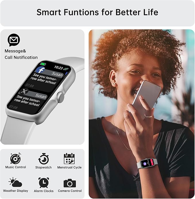 Health Fitness Tracker, Smart Watch with 24/7 Heart Rate and Blood Oxygen Monitor, Sleep Tracker with IP68 Waterproof, Activity Tracker Pedometer Step Counter for Women Men (Gray)