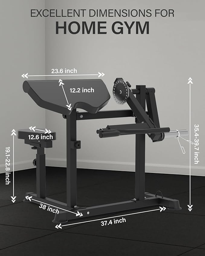 HVO Bicep Tricep Curl Machine: Adjustable Preacher Arm Bicep Curl and Tricep Extension Machine Plate Loaded Exercise Equipment for Home Gym