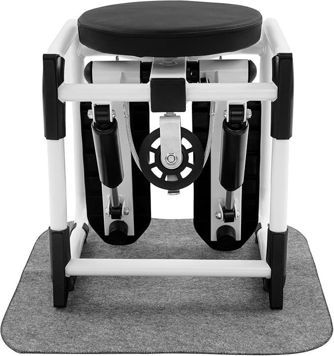 3-in-1 Twist Stepper with Resistance Bands & Mat - Stepper for Home Cardio, Multi-Function Stepper with Seat, Waist Workout at Home, Office, Black