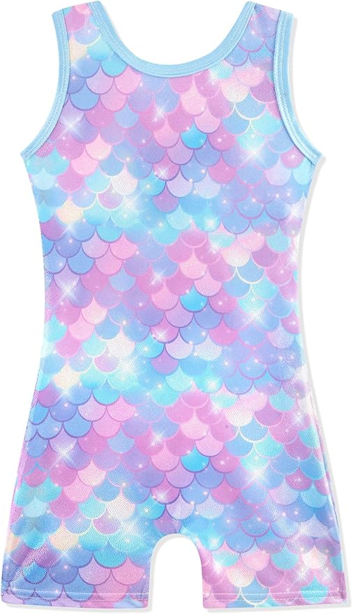 HOZIY Gymnastics Leotards for Girls with Shorts Toddlers Biketards Rainbow Unicorn Dinosaur Mermaid Leopard Flower Galaxy
