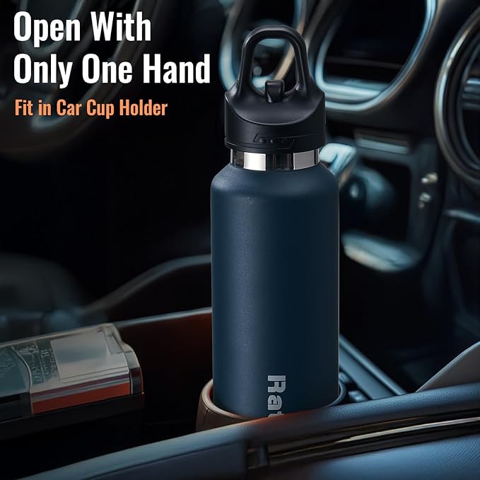 Insulated Water Bottle 21 OZ, Insulated Tumbler with One-Touch Open, Travel Water Bottle with Leak-Proof Design, Sports Water Bottle for Women & Men (Blue)