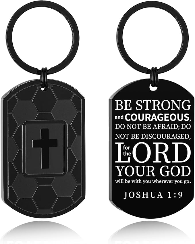 Stocking Stuffers- Football/Baseball/Soccer/Basketball Keychain for Men Baptism Confirmation Mens Gifts