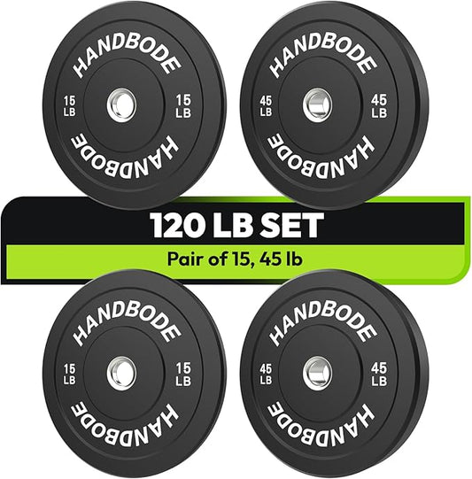 2-Inch Weight Plates High Bounce, Olympic Bumper Plate Set 45/100/160/190/260/300lb, Colored Weight Plates Set for Home Gym, Barbell Weights Rubber Strength Training Plate for Weight Lifting