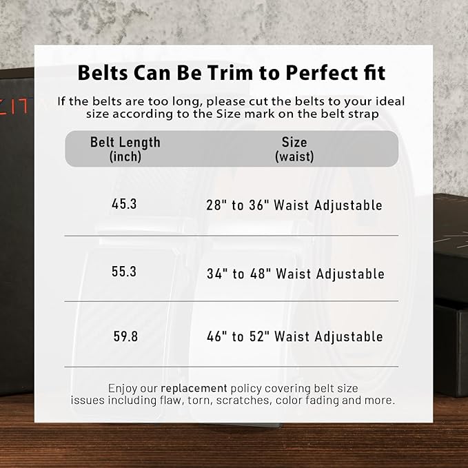 Zitahli Ratchet Belt for Men - 2 Packs Leather Mens belt For Gift Men Dress and Casual,Trim to Fit