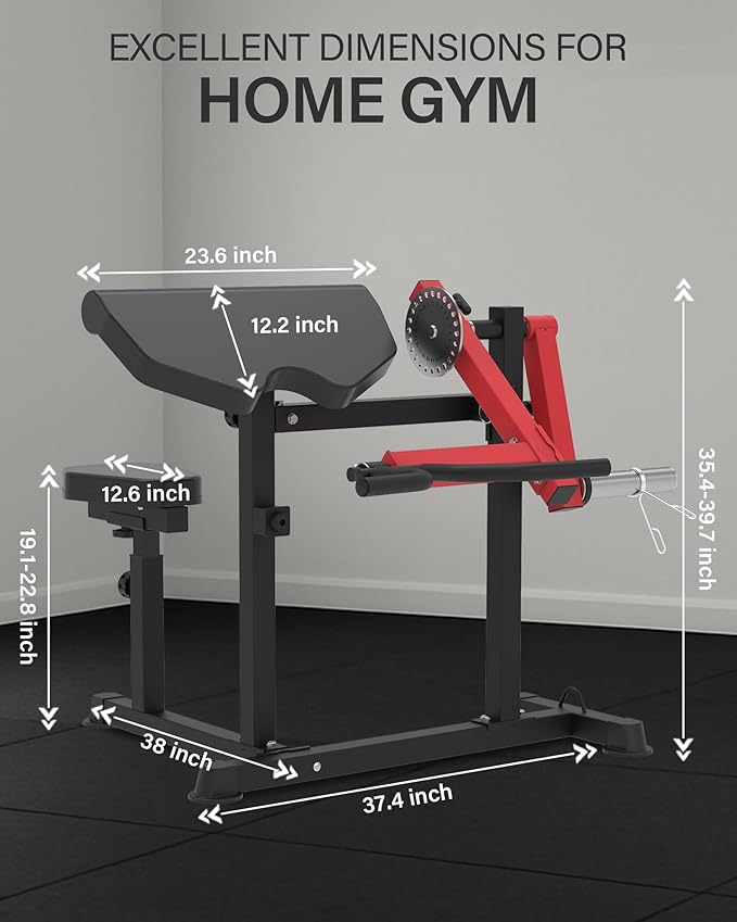 HVO Bicep Tricep Curl Machine: Adjustable Preacher Arm Bicep Curl and Tricep Extension Machine Plate Loaded Exercise Equipment for Home Gym