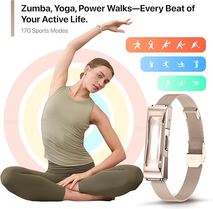 Smart Health Wristband Wearable Activity&Fitness Tracker Band 24/7 Full Sleep Tracker, All-Day Automatic Continuous Heart Rate Tracking powerful HRV Monitor Blood Pressure Stress 2 Bands with Free APP