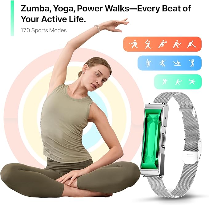 Smart Health Wristband Wearable Activity&Fitness Tracker Band 24/7 Full Sleep Tracker, All-Day Automatic Continuous Heart Rate Tracking Powerful HRV Monitor Blood Pressure Stress 2 Bands