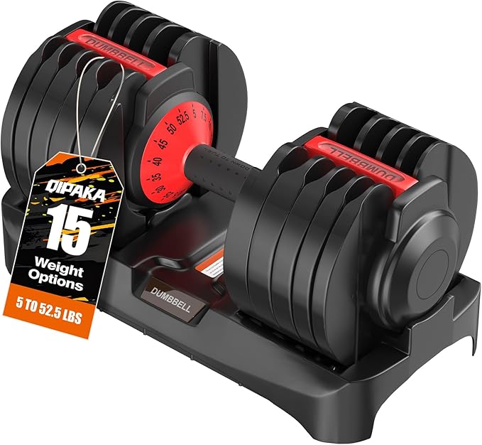 Adjustable Dumbbells Set of 2, Durable Weights Dumbbells Set, 10 in 1/15 in1 Weights Set with Anti-Slip Grip, Fast Adjust Gym Equipment Space Saving for Home Strength Training
