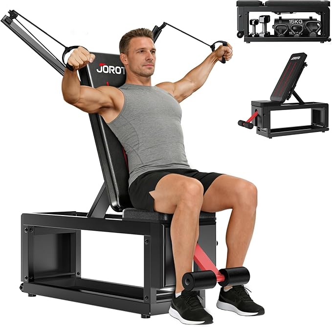 JOROTO Adjustable Weight Bench with Dumbbell Storage & Cable Fly, Multi-Functional Workout Bench Press for Home Gym Strength Training, Flat Incline Decline Sit Up Bench, 990LBS Capacity