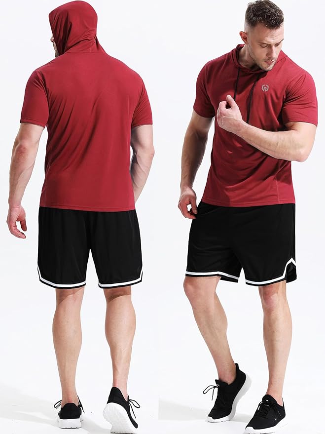 NELEUS Dry Fit Workout Athletic Muscle Tank Top Running Shirts with Hoods