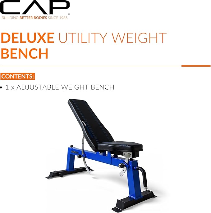 Cap Barbell Deluxe Utility Weight Bench Color Series