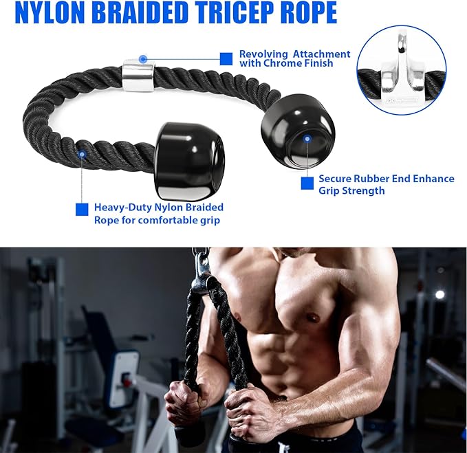 POWER GUIDANCE Cable Machine Attachment, LAT Pulldown Attachments, Cable Attachments for Gym, Home Gym Accessories