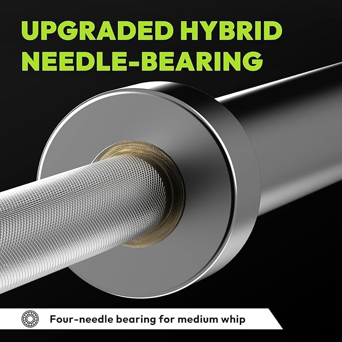 Olympic Barbell, 45lb/35lb 2-inch Weight Bar for Bench Press, 7ft/6.5ft Olympic Bar, 1000 lb/1500 lb High-Capacity, Hard Chrome, Knurled Grip, Strength Training Deadlift Weightlifting Squat