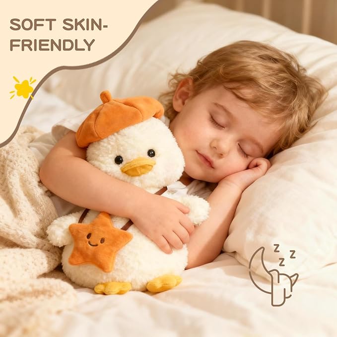 Plush Interactive Talking Duck Toy for Baby Toddler, Toys Boys Girls Gifts Singing Mimicking Recording Repeating What You Say,Head Sway Duck with 8 English Songs for Toddlers 1-3 Years Old, White