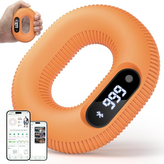 Smart Silicone Grip Strength Trainer, Forearm Strengthener with Data Monitoring, Supports Game Interactions and App Control, Hand Exercisers for Strength,Stress Relief and Rehabilitation
