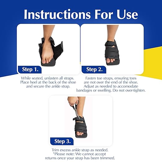 Deluxe Post Op Shoe - Adjustable Medical Support for Broken Toes, Foot Injuries, Fractures, Bunions and Surgical Recovery L3260 - Size XS (Men’s US 4-5.5 / Women’s US 4.5-6.5)