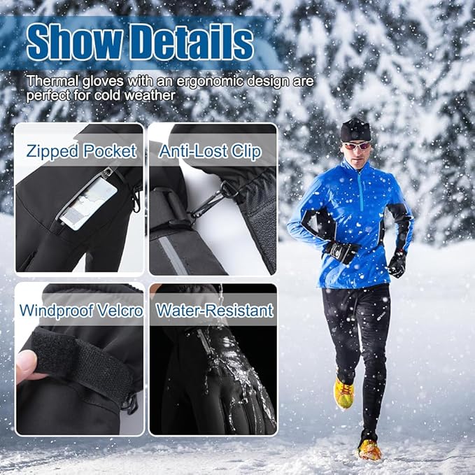 Winter Gloves for Men Women -30℉ Cold Weather Gloves Warm Waterproof Gloves Skiing Snow Glove Thermal Gloves