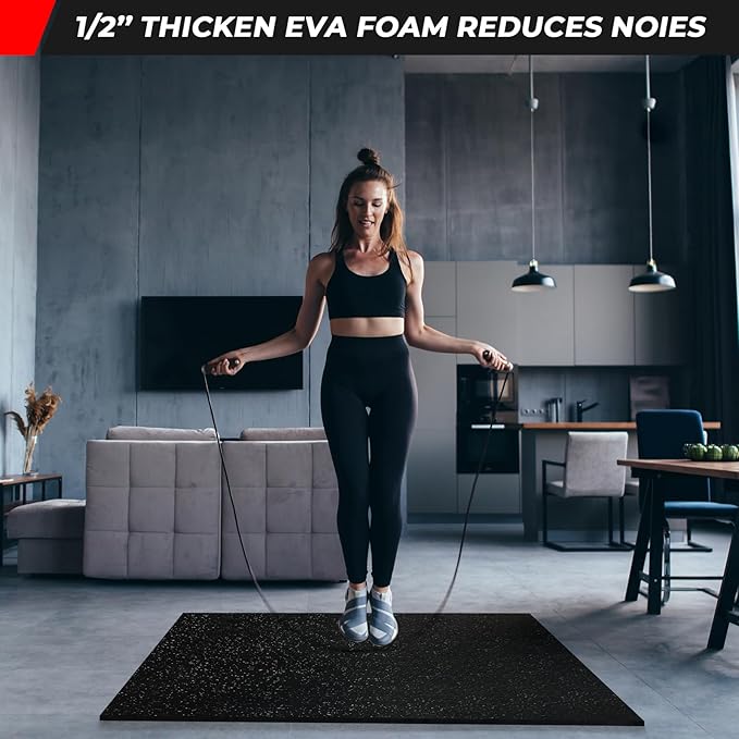 RITFIT Puzzle Exercise Mat ½ in, EVA Interlocking Foam Floor Mats, High Density Home Gym Mat for Workout Equipment Protective, 24 in x 24 in x ½ in, 24 Sq Ft - 6 Tiles