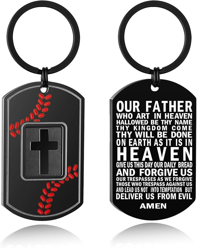 Stocking Stuffers- Football/Baseball/Soccer/Basketball Keychain for Men Baptism Confirmation Mens Gifts