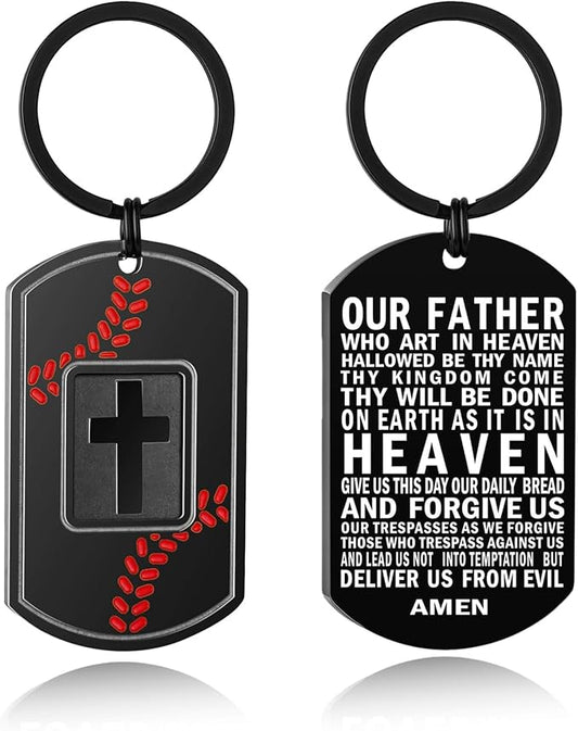 Stocking Stuffers- Football/Baseball/Soccer/Basketball Keychain for Men Baptism Confirmation Mens Gifts