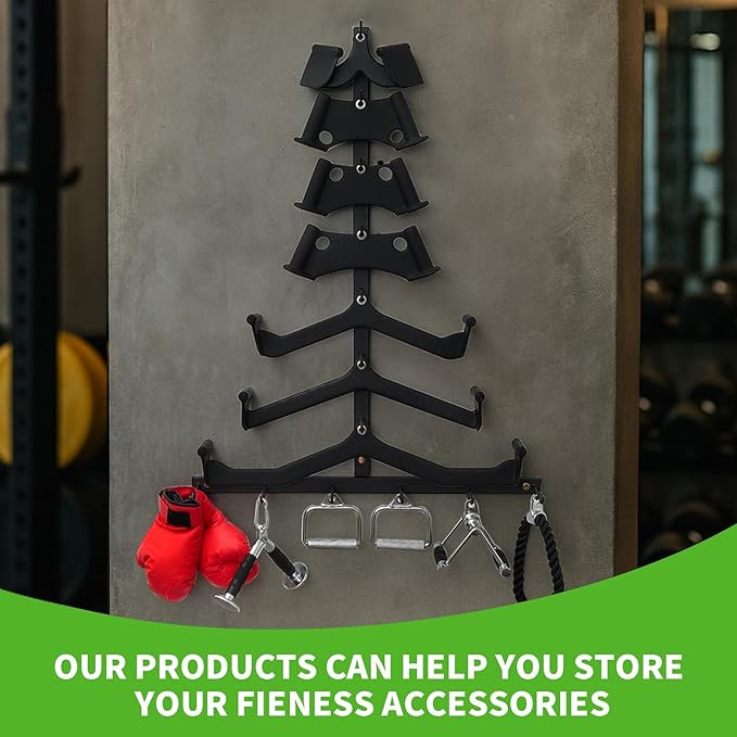 LAT Pulldown Storage,LAT Bar Organizer,LAT Pulldown Attachments.Attachment Storage Rack for Mag Grip - Home Gym Fitness Heavy Duty A-Frame Stand and Gym Wall Storage.