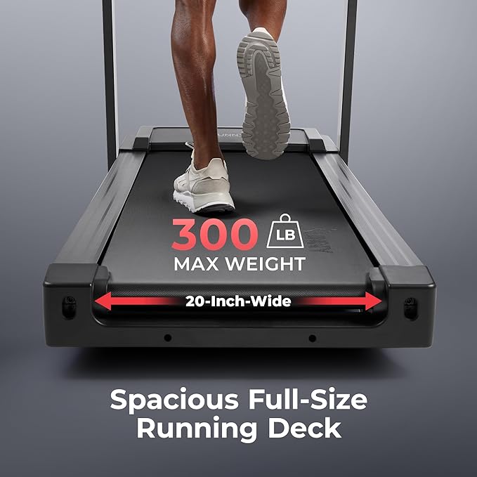 Sunny Health & Fitness Smart Heavy-Duty Auto Incline Treadmill with 20" Running Deck and Free SunnyFit App Connection