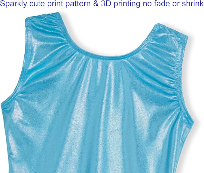 Domusgo Gymnastics Leotards for Girls Sparkly One-Piece Pro Kids Unitard Biketards with Shorts