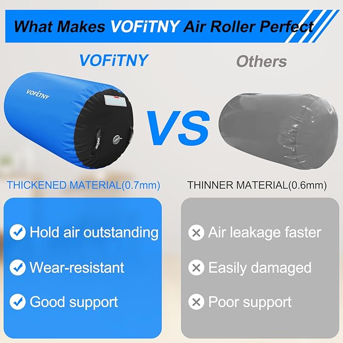 VOFiTNY Gymnastics Tumbling Equipment Air Barrel Inflatable Octagon Tumbler Roller Back-bend Trainer Cheerleading Without Pump
