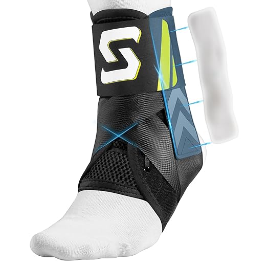 Quick Lace Ankle Brace with Custom Moldable Side Stabilizer Pads, Slim-Fit Adjustable Ankle Support for Men & Women, Ankle Stabilizer for Sprains, Injury Recovery, Running & Sports, M - 2 Moldable Plate