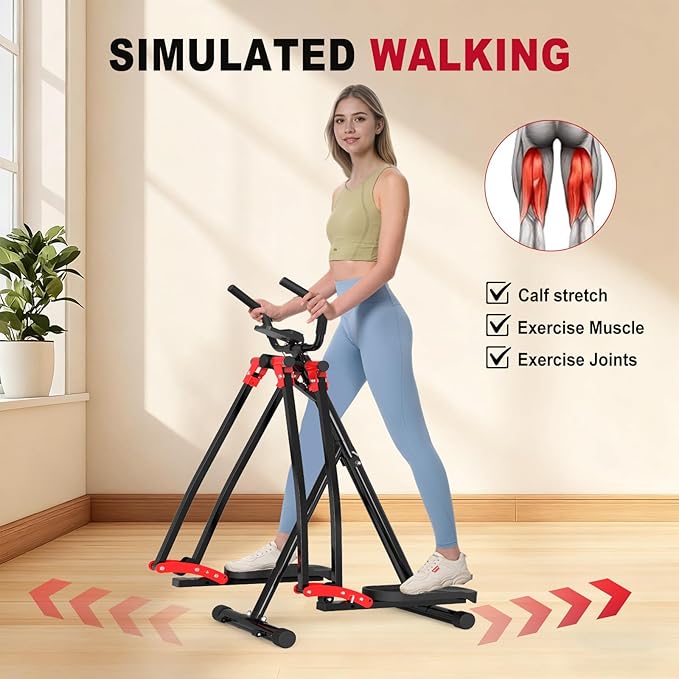 Space Walker Exercise Machine - Air Walker Elliptical Trainer for Home Use, with Foldable Design for an Aerobic Stepper and Cross Trainer Glider Exercise Machine for Men and Women