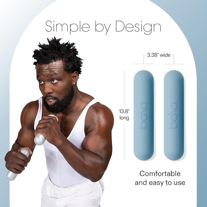 Bala Bars Dumbbell Set for Women & Men - Set of 2 Bars Designed for Walking, Strength Training, HIIT, Boxing & Aerobics - Hand Weights for Working Out at Home
