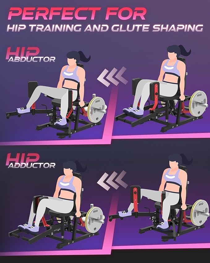 HVO Hip Abductor Adductor Machine: Inner and Outer Thigh Leg Adduction Abduction Machine Exercise Equipment Home Gym