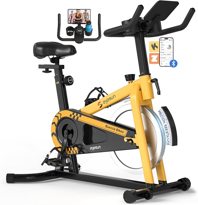 Exercise Bikes for Home,Indoor Cycling Bike with Adjustable Magnetic,Brake Pad Resistance Silent Belt Drive,330lbs Weight Capacity &Upgraded Version Seat for Home Cardio&Weight Loss