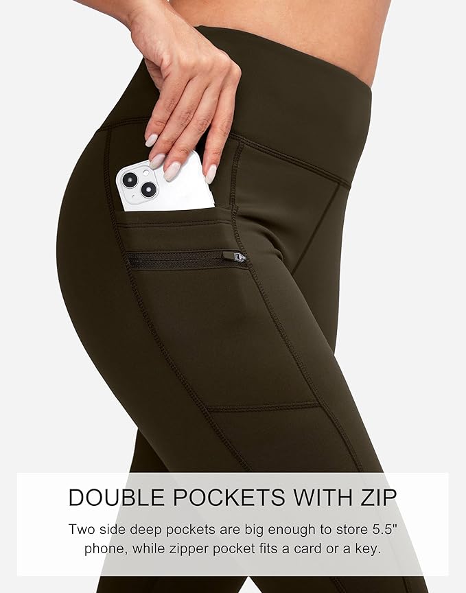 G Gradual Women's Fleece Lined Winter Leggings with Pockets Water Resistant High Waisted Thermal Warm Pants Running Hiking