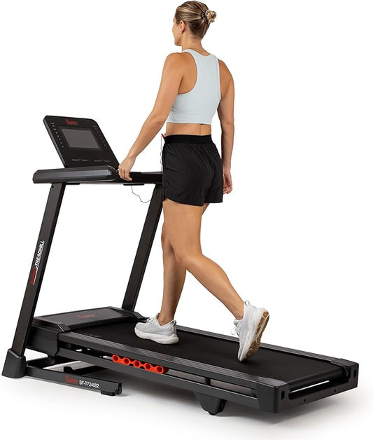Sunny Health & Fitness Smart Heavy-Duty Auto Incline Treadmill with 20" Running Deck and Free SunnyFit App Connection
