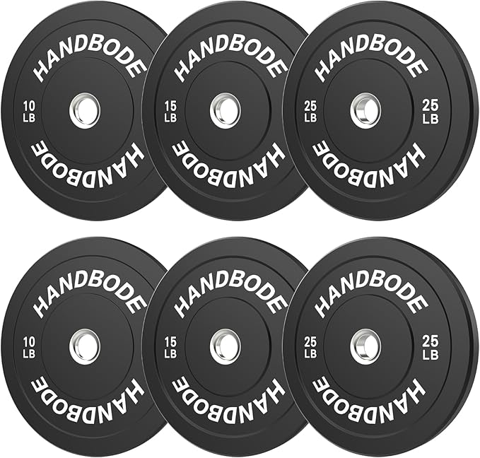 2-Inch Weight Plates High Bounce, Olympic Bumper Plate Set 45/100/160/190/260/300lb, Colored Weight Plates Set for Home Gym, Barbell Weights Rubber Strength Training Plate for Weight Lifting
