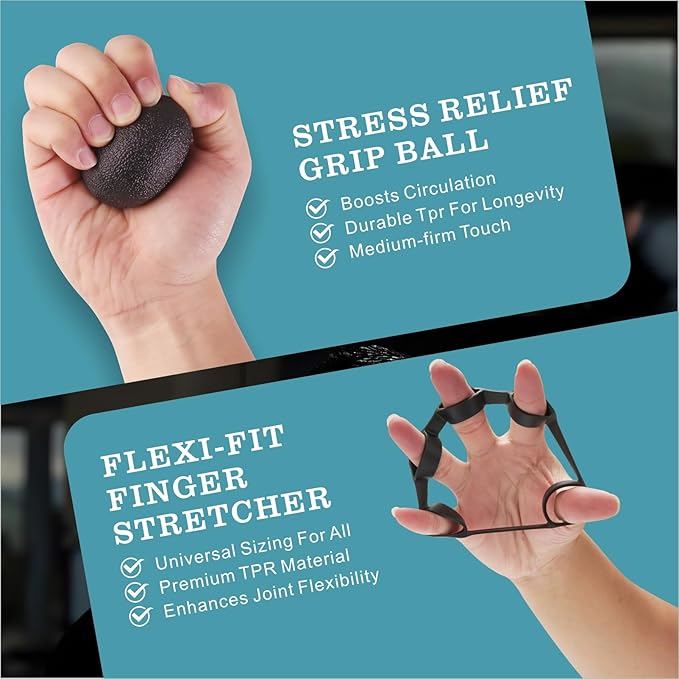 Grip Strength Trainer, 5-Level Adjustable Hand Gripper (11-220 lbs), Hand Exerciser & Forearm Strengthener, Grip Exerciser for Home Gym Workout & Fitness Equipment, Suitable for Men & Women, 5-Pack, Black