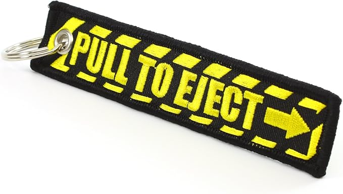 Rotary13B1 PULL TO EJECT Key Chain - Black/Yellow
