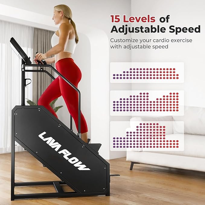 GMWD Stair Stepper Machine, Commercial Grade Stair Climber with LED Display, Stair Machine for Cardio, 15 Resistance Levels, 24-164 Steps/Min, Exercise Machine for Home
