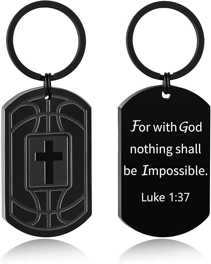 Stocking Stuffers- Football/Baseball/Soccer/Basketball Keychain for Men Baptism Confirmation Mens Gifts