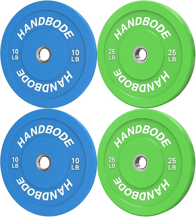 2-Inch Weight Plates High Bounce, Olympic Bumper Plate Set 45/100/160/190/260/300lb, Colored Weight Plates Set for Home Gym, Barbell Weights Rubber Strength Training Plate for Weight Lifting