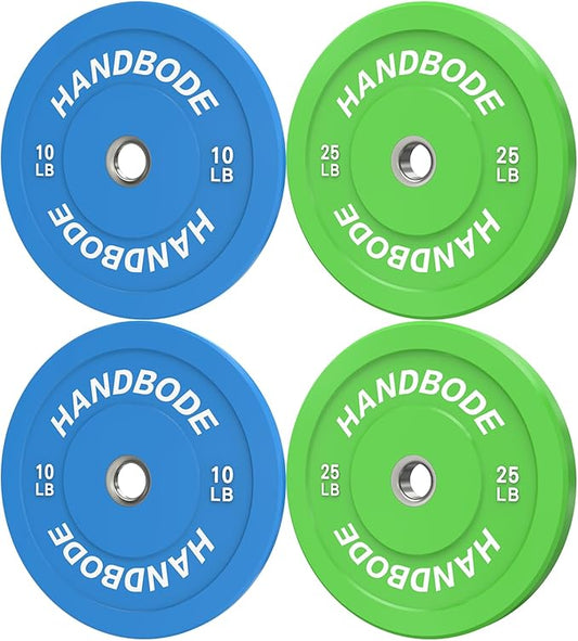2-Inch Weight Plates High Bounce, Olympic Bumper Plate Set 45/100/160/190/260/300lb, Colored Weight Plates Set for Home Gym, Barbell Weights Rubber Strength Training Plate for Weight Lifting