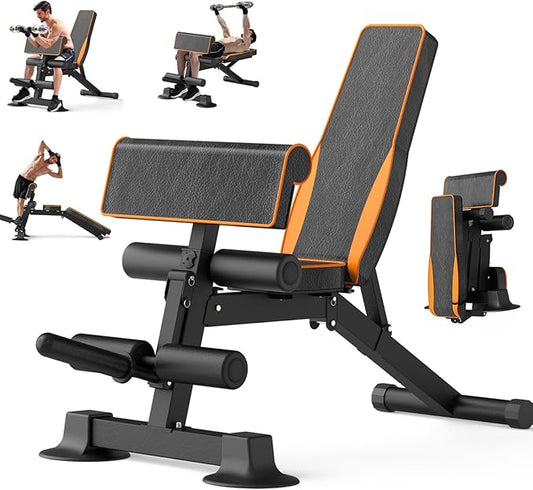 Adjustable Weight Bench multi-function Workout Bench for Home Gym,Foldable Incline Decline Benches for Full Body Workout 660LBS