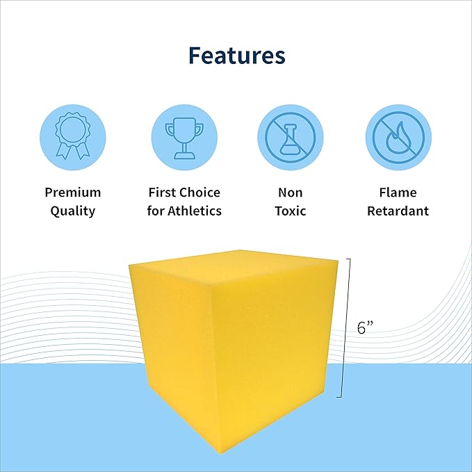 Envirolite 6" Bulk Foam Cubes Full Pallet of Premium Quality Foam Cubes for Foam Pits | for BMX Pits, Trampoline Parks, Ninja Gyms, Gymnastics & Skatepark Foam Pits | 960 Foam Cubes, Yellow