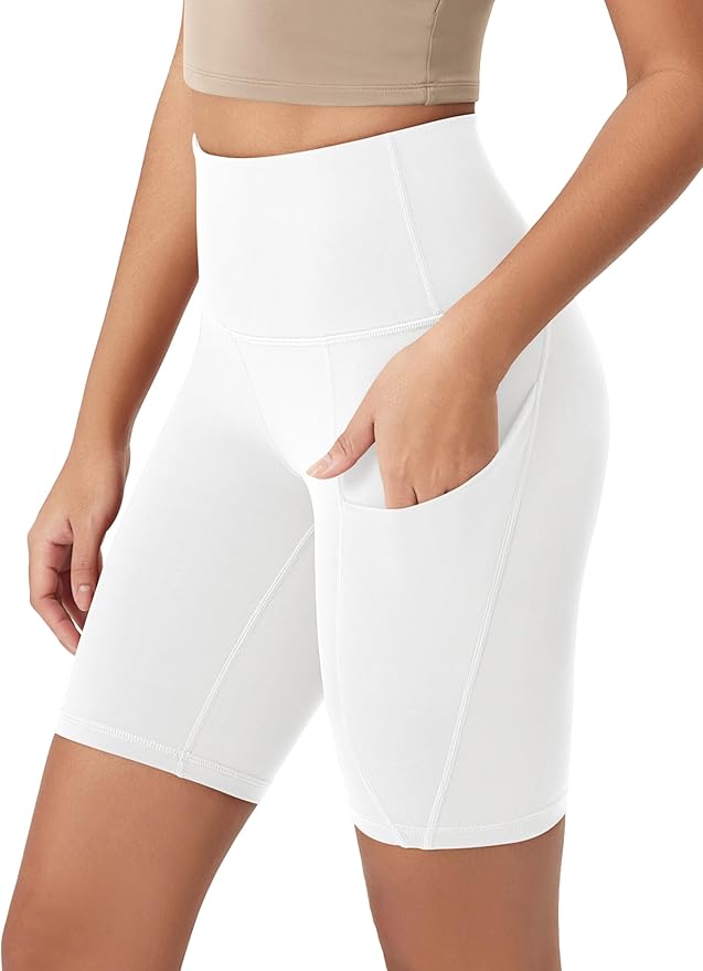 ODODOS Women's Tummy Control Biker Shorts 2.0 with Pockets High Waist Athletic Workout Yoga Shorts-3.5''/ 5"/ 8" / 10" Inseam