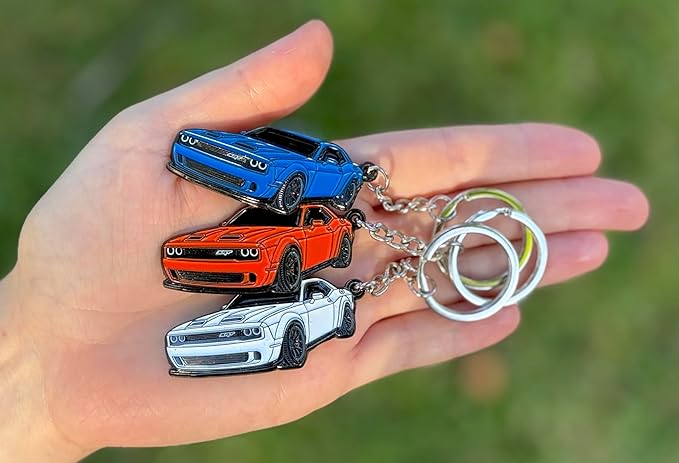 DODGE Challenger Keychain – Officially Licensed Dodge Accessories Key Chain for RT SRT Cool Toy Car Men Gift