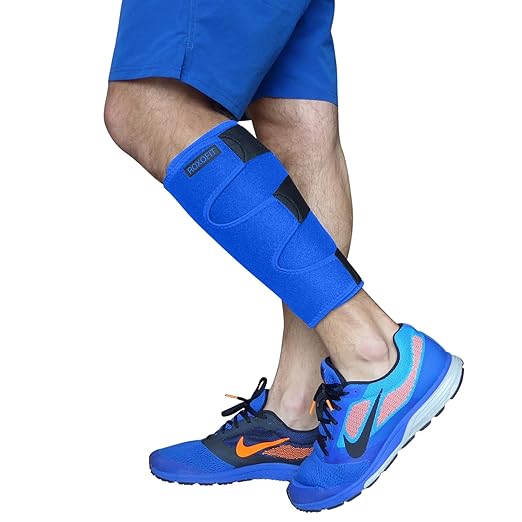 ROXOFIT Calf Brace for Torn Calf Muscle and Shin Splint Pain Relief - Adjustable Neoprene Compression Support Wrap for Lower Leg Tibia Injury, Strain, Tear - Runners Sleeve for Men and Women