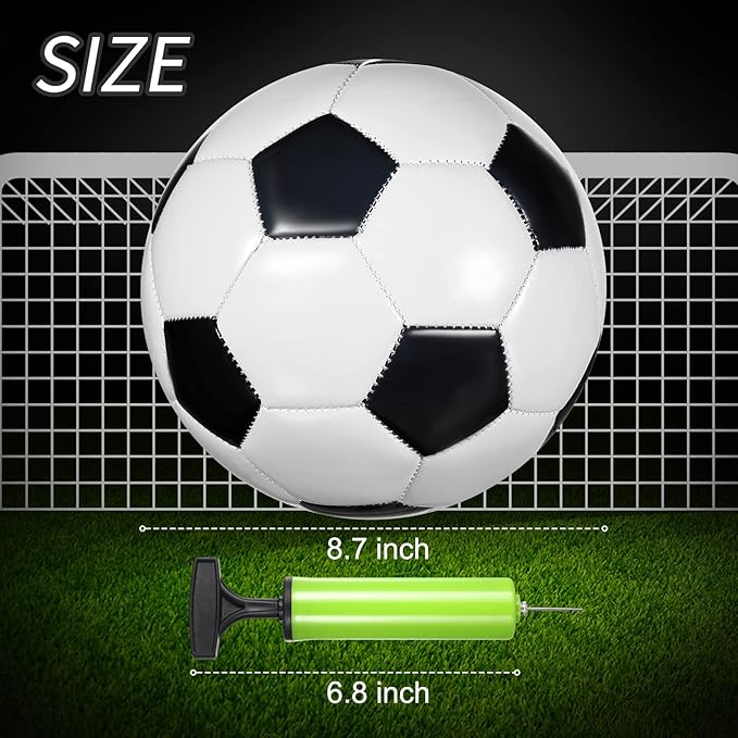 Deekin 6 Pcs Soccer Ball Bulk with Pump Teamwork Outdoor Sport Game Training Soccer Ball Bulk for School Sport Teen Adult Child